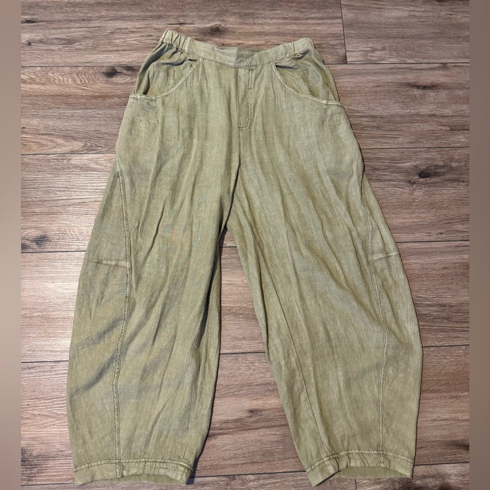Free People linen barrel pant